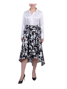 NY Collection Extra Large Petite Satin and Mikado High Low Formal Dress NWT